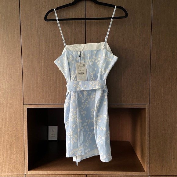 Zara floral print linen mini dress - Picture 2 of 8